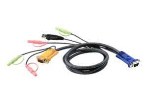 ATEN 3M USB KVM Cable w/ Audio - SPHD15 & Audio to VGA; USB & Audio. (Speaker & MIC support).