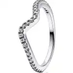 Pandora Jewelry Sparkling Wave Ring (192539C01-52) Women JEWELRY