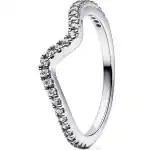 Pandora Jewelry Sparkling Wave Ring (192539C01-56) Women JEWELRY