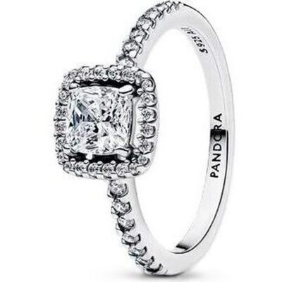 Pandora Jewelry Sparkling Square Halo Ring (193555C02-50) Women JEWELRY