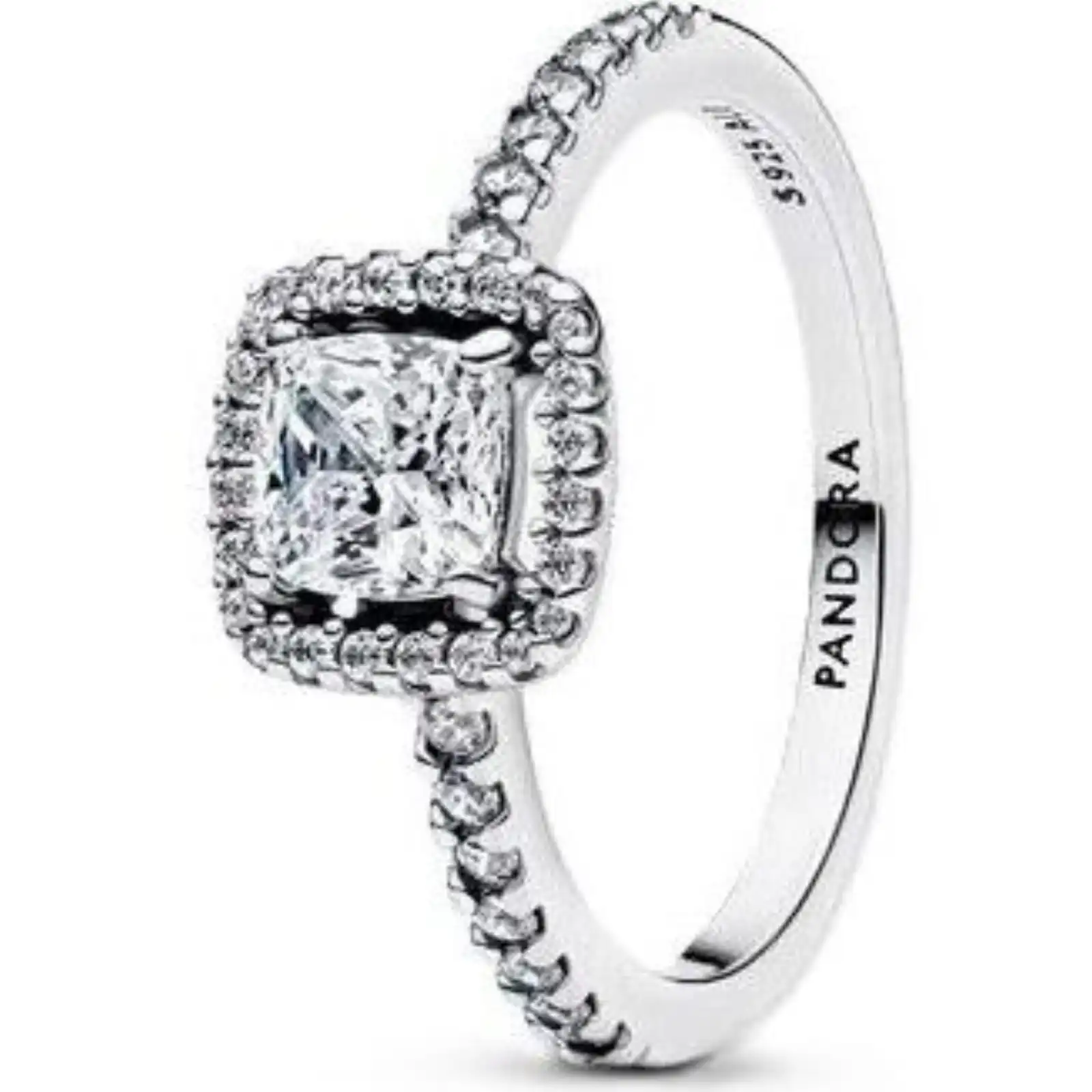 Pandora Jewelry Sparkling Square Halo Ring (193555C02-58) Women JEWELRY