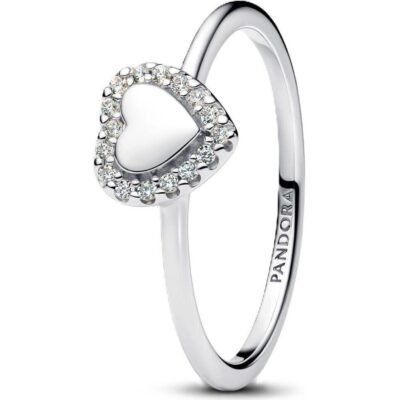 Pandora Jewelry Engravable Heart Halo Ring (193801C01-52) Women JEWELRY