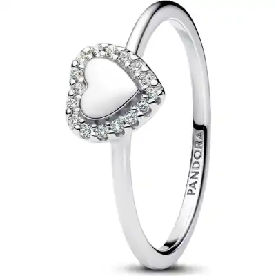 Pandora Jewelry Engravable Heart Halo Ring (193801C01-54) Women JEWELRY