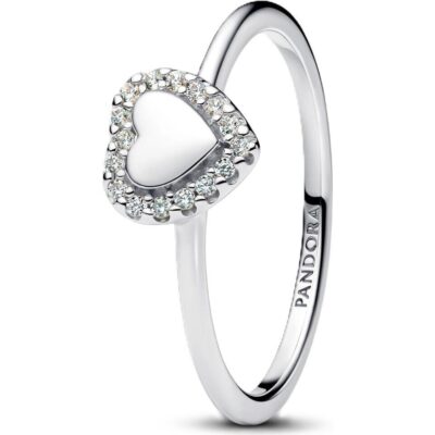 Pandora Jewelry Engravable Heart Halo Ring (193801C01-56) Women JEWELRY
