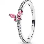 Pandora Jewelry Sparkling Pink Butterfly Ring (194269C02-60) Women JEWELRY