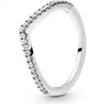 Pandora Jewelry Sparkling Wishbone Ring (196316CZ-54) Women JEWELRY