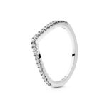 Pandora Jewels Wishbone Silver - Ring With Clear Cubic Zirconia - Size 58 (196316CZ-58) Women's JEWELRY
