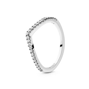 Pandora Jewels Wishbone Silver - Ring With Clear Cubic Zirconia - Size 58 (196316CZ-58) Women's JEWELRY