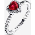 Pandora Sparkling Red Elevated Heart Ring (198421C02-56) Women JEWELRY