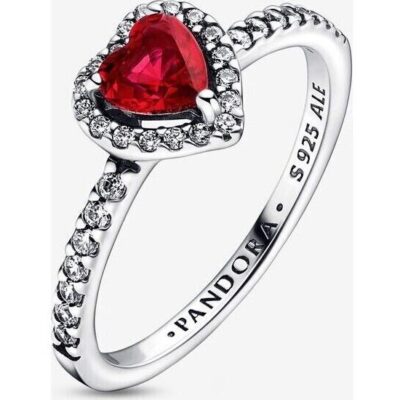 Pandora Sparkling Red Elevated Heart Ring (198421C02-56) Women JEWELRY