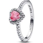 Pandora Jewelry Elevated Pink Heart Ring (198421C03-54) Women JEWELRY