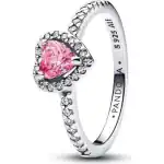 Pandora Jewelry Elevated Pink Heart Ring (198421C03-56) Women JEWELRY