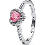 Pandora Jewelry Elevated Pink Heart Ring (198421C03-58) Women JEWELRY