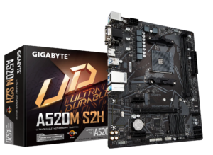 GIGABYTE Motherboard AMD A520M-S2H  for 3rd/4th/5th Generation AMD Ryzen™ processors; 2x Dual DDR4; 1x M2; HDMI; DVI; VGA. (GA-A520M-S2H)