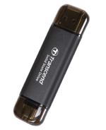 TRANSCEND 256 GB ESD310C USB3.2 TYPE A & C (USB 10Gbps) OTG COMPACT PORTABLE SSD  - Read 1050MB/s Write 950 MB/s - Black