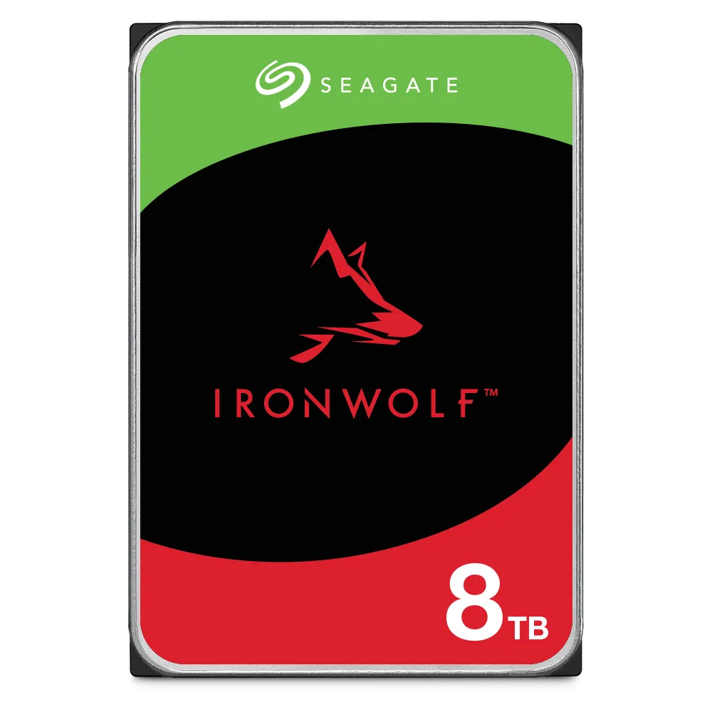 Seagate Ironwolf ST8000VN002 8TB 3.5'' HDD NAS Drives; SATA 6GB/s Interface; 1-8 Bays Supported; MUT: 180TB/Year; RV: Yes; Dual - Image 2