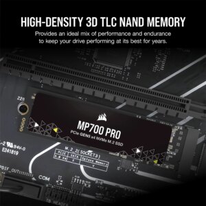 Corsair MP700 PRO 4TB M.2 NVMe PCIe Gen. 5 x4 SSD (no heatsink); Read Up To 12 400MB/s; Write up to 11 800MB/s (CSSD-F4000GBMP700PNH)