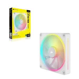 Corsair iCUE LINK LX140 RGB 120mm PWM Fan - Dual Light Loops – Requires iCUE LINK System Hub (Sold Separately) - White (CO-9051031-WW)