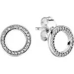Pandora Jewelry Sparkling Double Hoop Earrings (290585CZ) Women JEWELRY