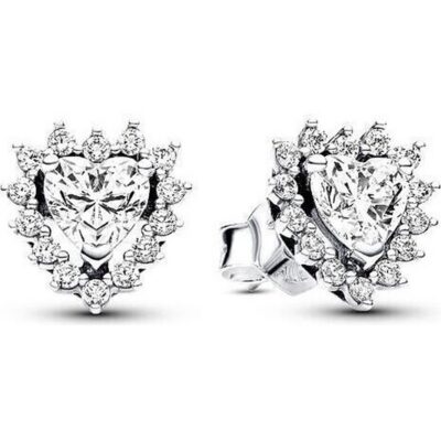 Pandora Jewels Sparkling Heart Halo Stud (293097C01) Women JEWELRY