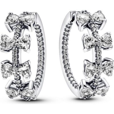 Pandora Sparkling Double Hoop Earrings (293545C01) Women JEWELRY