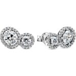 Pandora Jewelry Sparkling Double Hoop Earrings (293774C01) Women JEWELRY