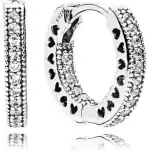 Pandora Sparkling Double Hoop Earrings (296317CZ) Women JEWELRY
