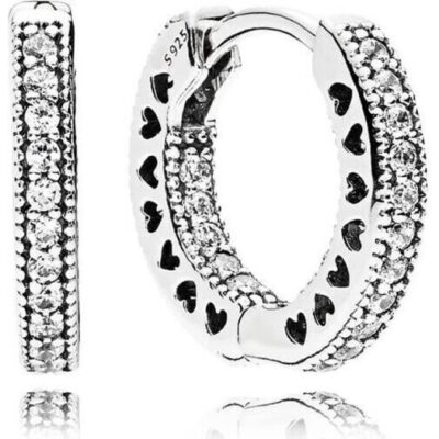 Pandora Sparkling Double Hoop Earrings (296317CZ) Women JEWELRY