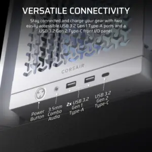 Corsair FRAME 4000D RS ARGB White Mid-Tower PC Case; 2x 3.5'' |  2x 2.5'' Drive Bays; Up to 360mm Radiator; 3x RS ARGB PWM Fans; (CC-9011297-WW)