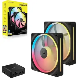 CORSAIR LX-R RGB Series; iCUE LINK LX140-R RGB; 140mm RGB Fan; Dual Fan Kit.