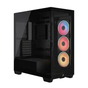 3500X LX-R RGB iCUE LINK Tempered Glass Mid-Tower PC Case; 3x Fans included; 2x 2.5'' ; 2x 3.5''; Black