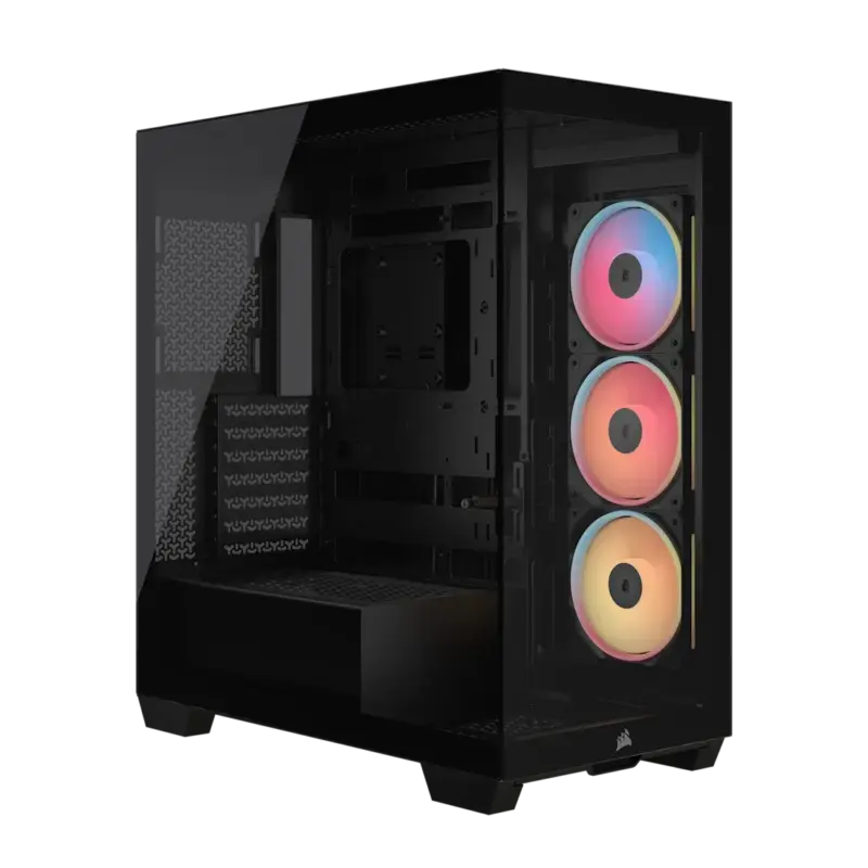 3500X LX-R RGB iCUE LINK Tempered Glass Mid-Tower PC Case; 3x Fans included; 2x 2.5'' ; 2x 3.5''; Black