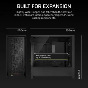 FRAME 5000D RS Mid-Tower PC Case; 4x RS 140 PWM Fans; 2x 2.5'' ; 1x 3.5''; Black.