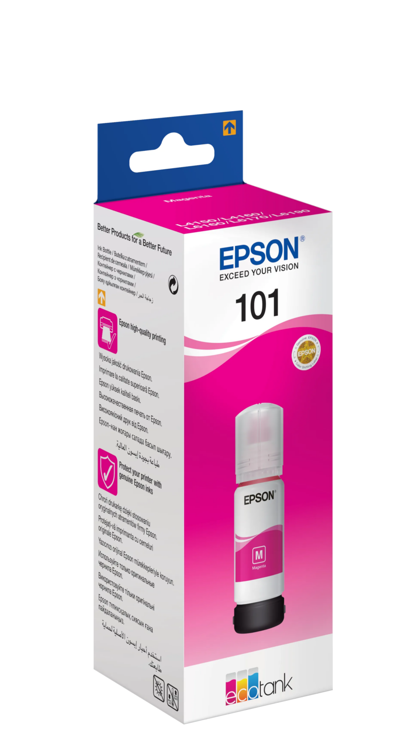 Epson 101 Ecotank Magenta ink bottle (70ml). 6000 pages @ 5% coverage.