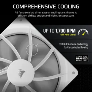 Corsair RS140 140mm PWM Fans Dual Pack – White (CO-9050195-WW)