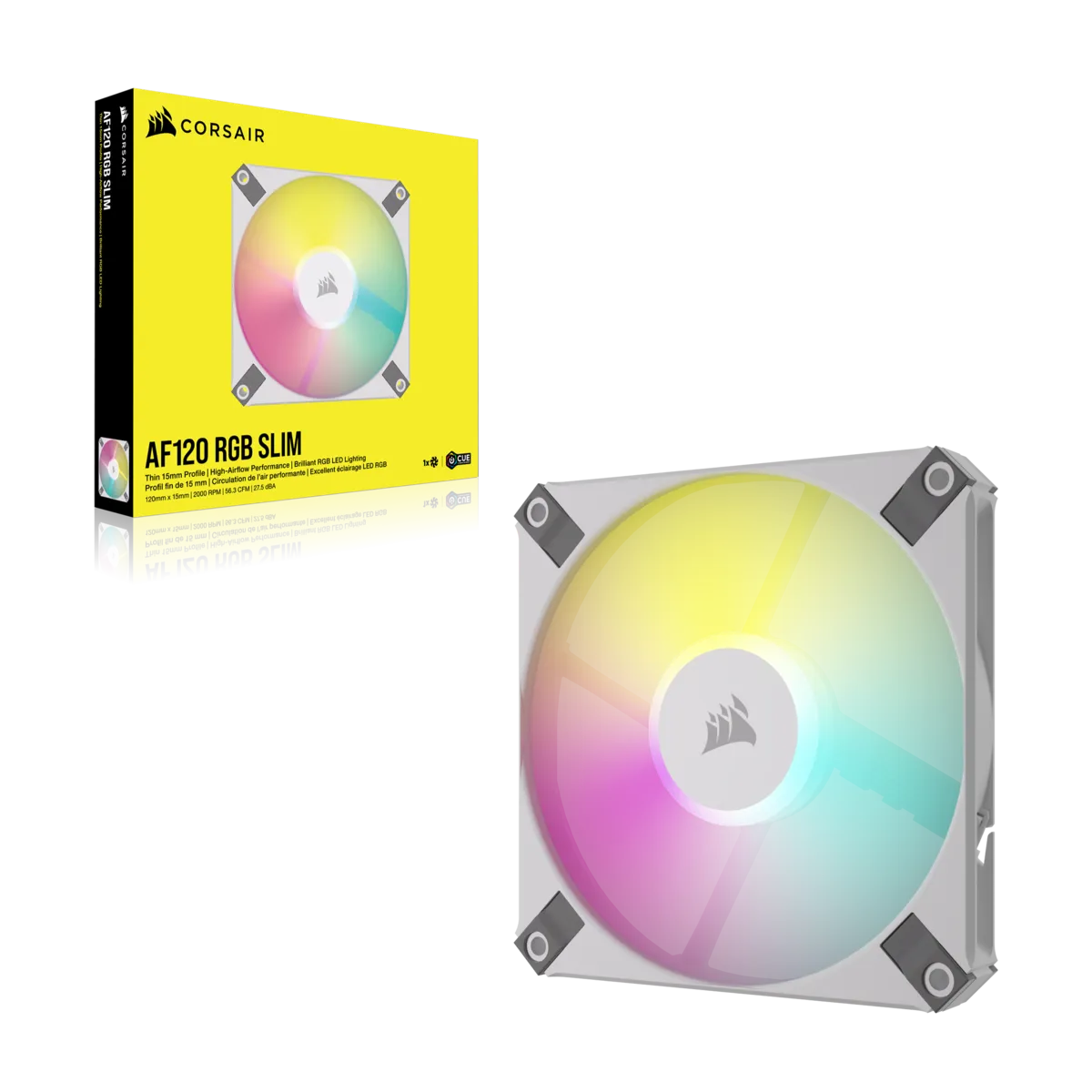 Corsair iCUE AF120 RGB SLIM 120mm PWM Fluid Dynamic Bearing Fan - White - Image 16