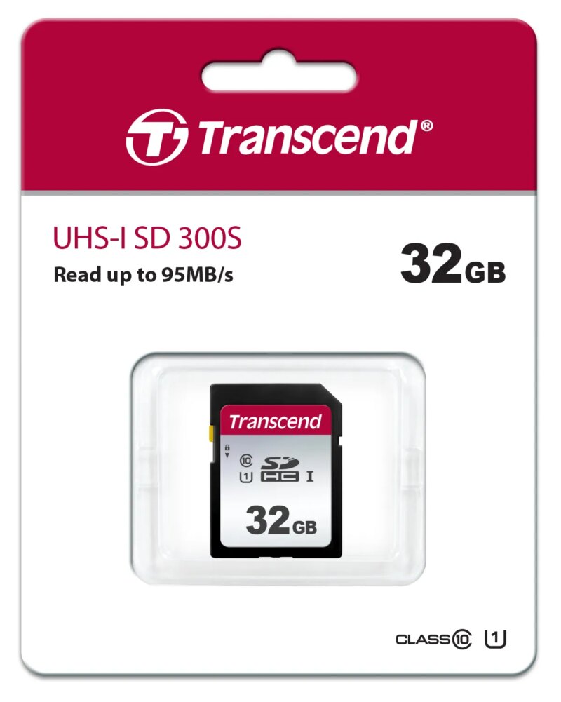 TRANSCEND 300S 32GB UHS-1 CLASS 10 U1 SDHC CARD -2D NAND
