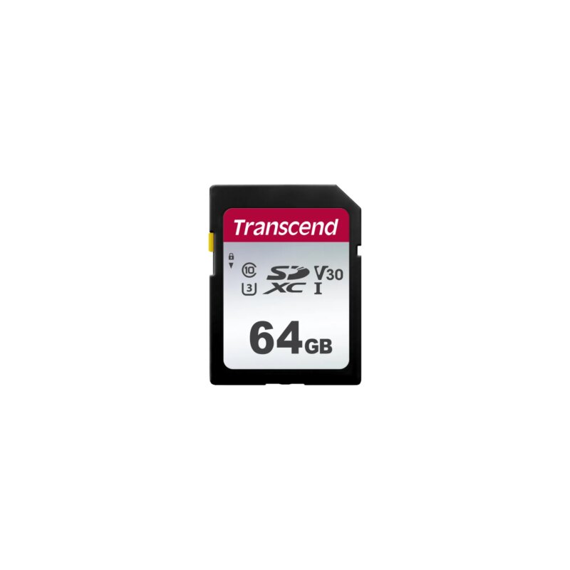 TRANSCEND 300S 64GB UHS-I CLASS 10 U1 V10 SDXC CARD -3D NAND