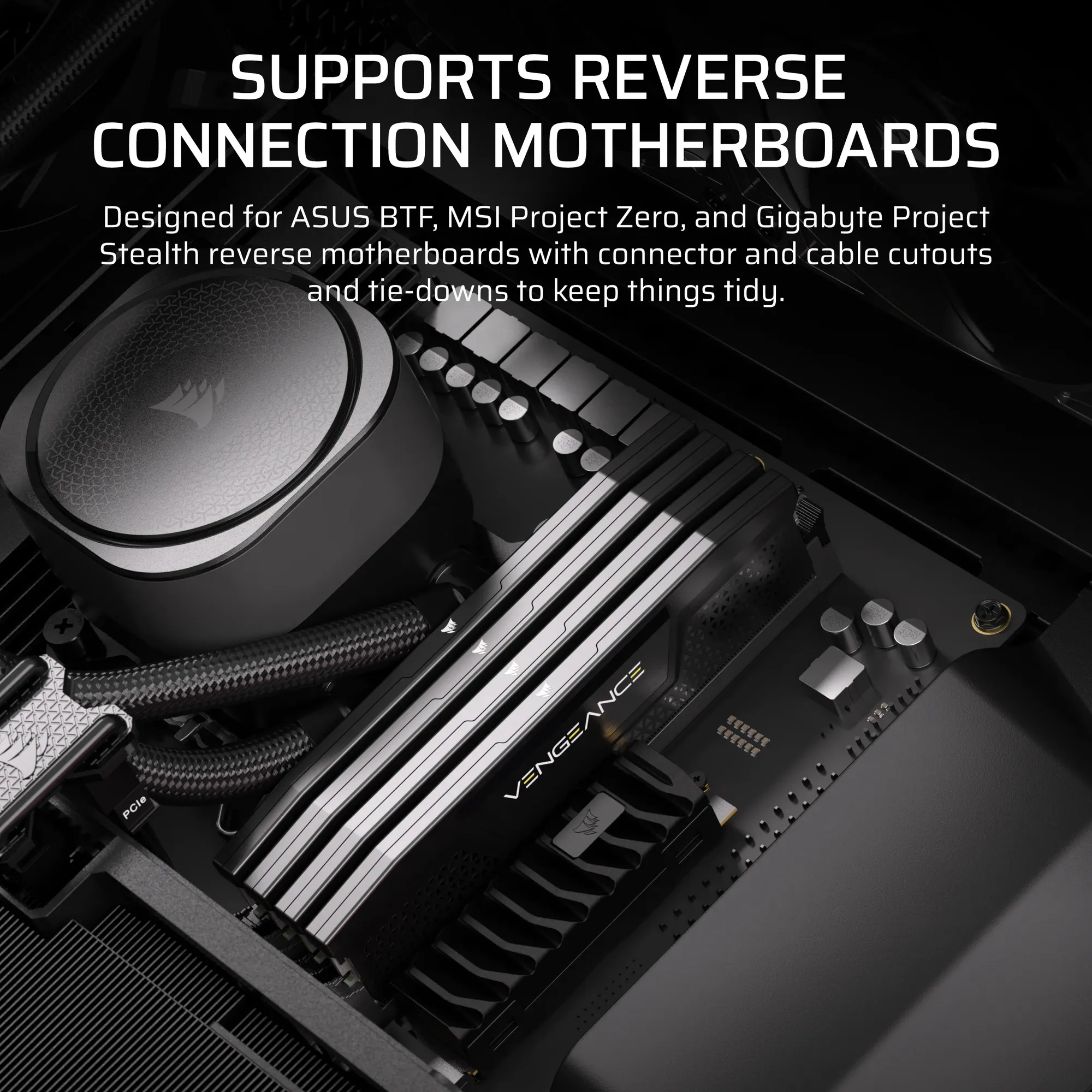 FRAME 5000D RS ARGB Mid-Tower PC Case; 4x RS140 ARGB Fans; 2x 2.5'' ; 1x 3.5'' ; Black. - Image 3