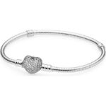 Pandora Moments Sparkling PavÉ Heart Clasp Bracelet (590727CZ-18) Women JEWELRY