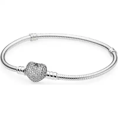 Pandora Moments Sparkling PavÉ Heart Clasp Bracelet (590727CZ-18) Women JEWELRY