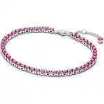 Pandora Jewelry Sparkling Pink Tennis Bracelet (591469C04-18) Women JEWELRY