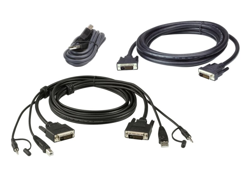 ATEN 1.8M USB DVI-D Dual Link Dual Display Secure KVM Cable Kit