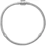Pandora Jewelry Moments Barrel Clasp Snake Chain Bracelet (598816C00-19) Women JEWELRY