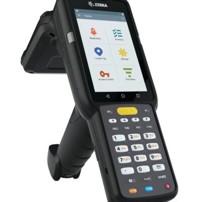 MC3330R UHF RFID GUN; CIRCULAR ANTENNA; 802.11 A/B/G/N/AC; SE4750SR 2D IMAGER W/ LED AIMER; 29 KEY; 2X BATTERY; GMS; 4GB RAM / 3