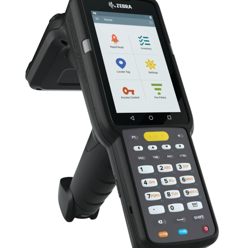 MC3330R UHF RFID GUN; CIRCULAR ANTENNA; 802.11 A/B/G/N/AC; SE4750SR 2D IMAGER W/ LED AIMER; 29 KEY; 2X BATTERY; GMS; 4GB RAM / 3