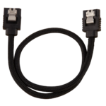 Corsair Premium Sleeved SATA Data Cable Set with Straight Connectors; Black; 30cm