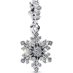 Pandora Jewelry Opalescent Snowflake Double Dangle Charm (794142C01) Women JEWELRY