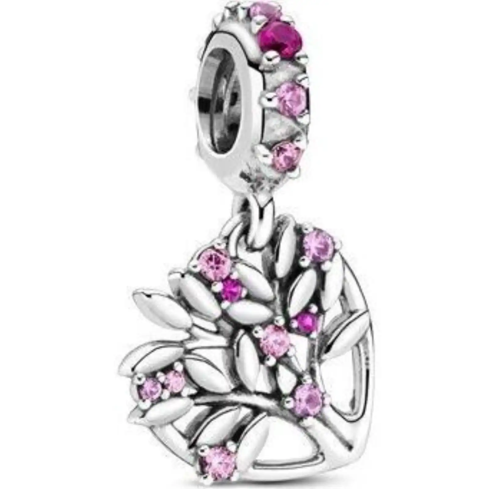 Pandora Jewelry Pink Heart Family Tree Dangle Charm (799153C01) Women JEWELRY