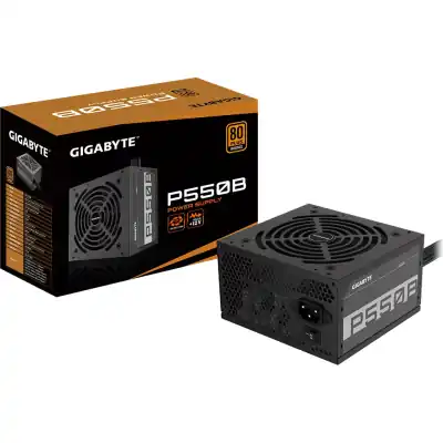 Gigabyte PSU P550B Bronze Certified 550W - 3 Year Warranty; 24/20-pin x 1; CPU 4+4-pin x 1; PCI-E 6+2-pin x 2; SATA x 6; Peri x3